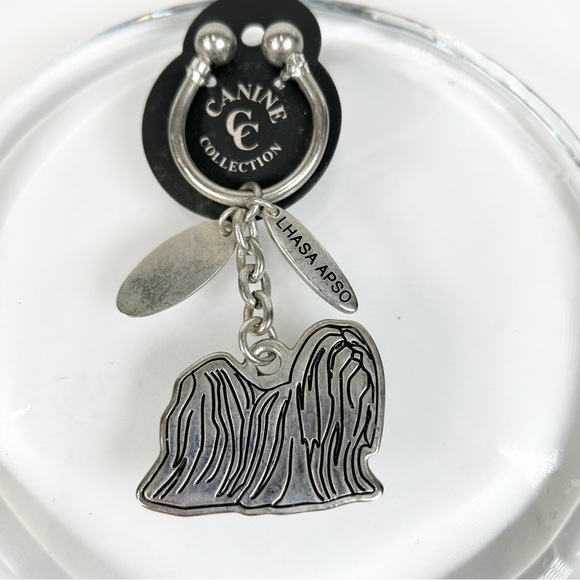 Canine Collection Lhasa Apso Dog Metal Key Ring NEW - Picture 1 of 3